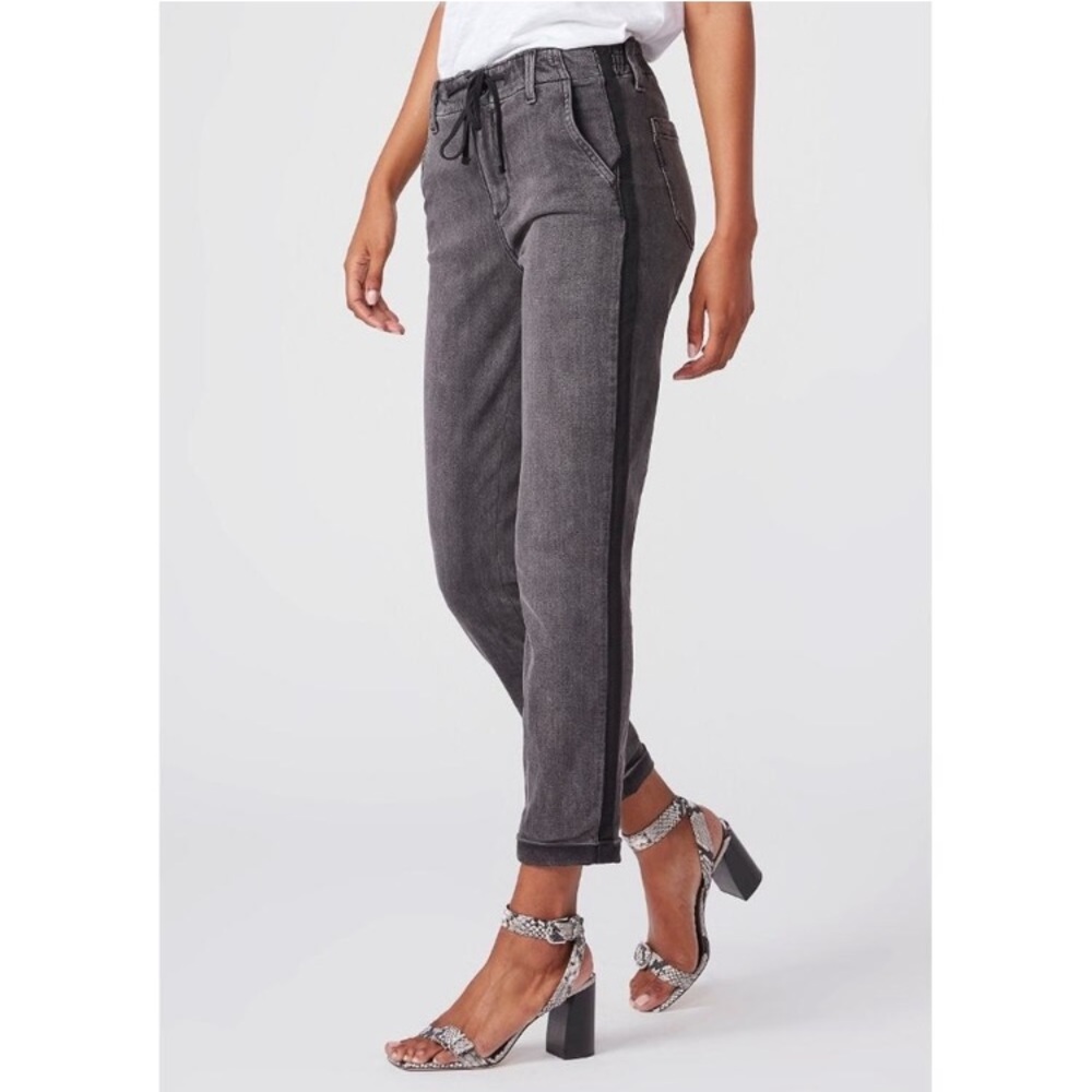 new PAIGE Denim Christy Drawstring Side Stripe Pant Faded Mist size 23 000 NWOT